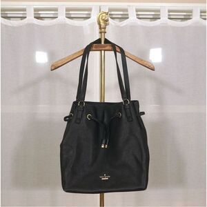 Kate Spade Black Pebbled Leather Bucket Bag